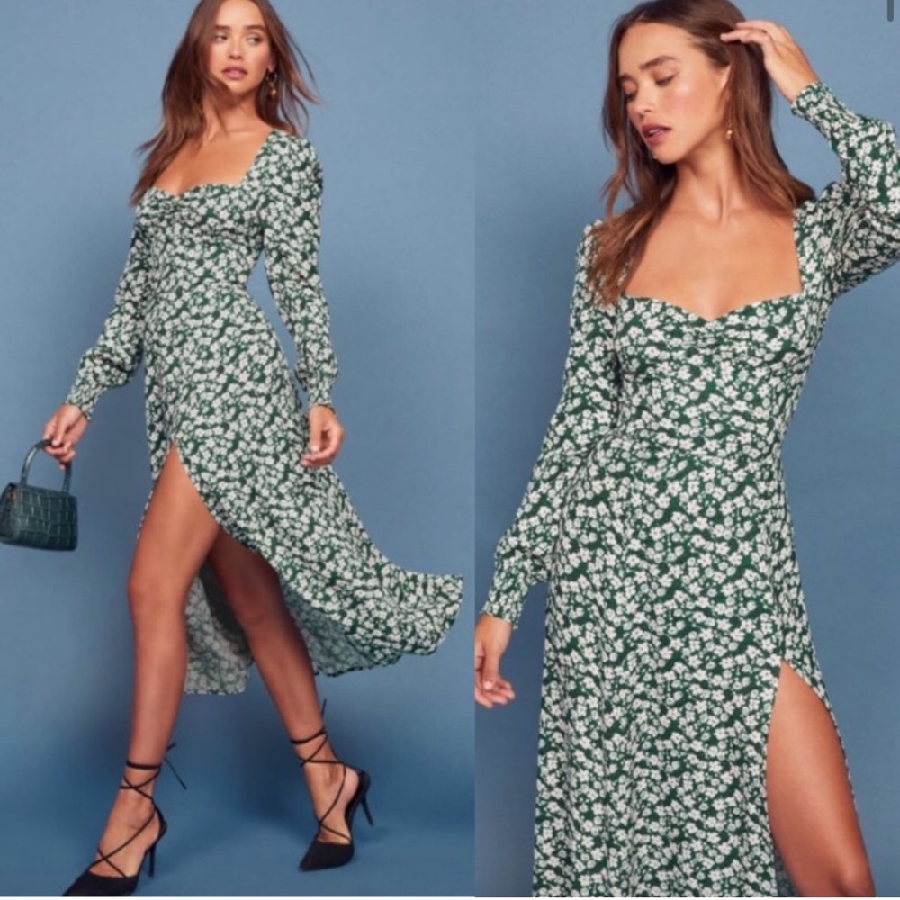 Reformation Hunt Dress in Cilantro